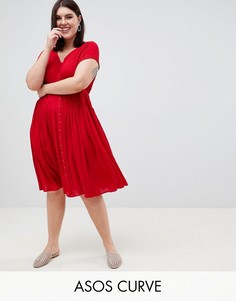 Чайное платье миди ASOS DESIGN Curve-Красный