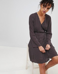 Платье с принтом и запахом Pepe Jeans Lauren-Темно-синий
