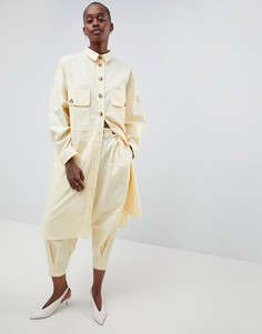 Саржевые брюки от комплекта ASOS WHITE-Желтый