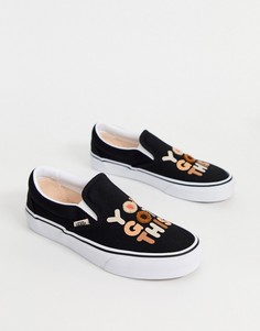 Белые классические кеды-слипоны Vans Breast Cancer Awareness Classic-Белый