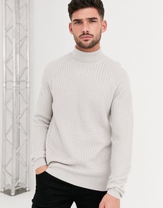 Светло-серая вязаная водолазка ASOS DESIGN-Серый