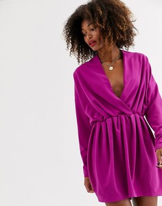 Платье с драпированными рукавами Unqiue21-Розовый Unique21