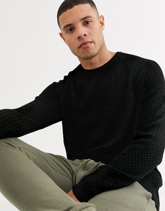 Черный вязаный джемпер ASOS DESIGN