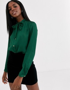 Зеленая блузка с завязкой на вороте Pimkie-Зеленый