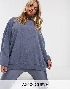 Серый oversize-свитшот ASOS DESIGN Curve