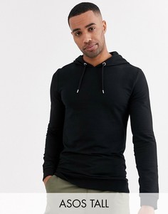 Черный облегающий худи ASOS DESIGN Tall