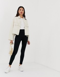 Черные леггинсы с завышенной талией River Island-Черный