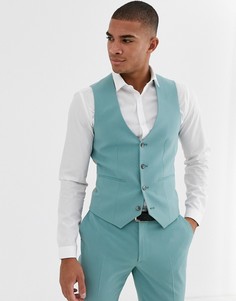 Зеленый приталенный жилет ASOS DESIGN