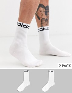 2 пары носков с логотипом adidas Originals-Белый