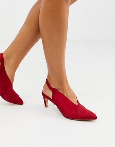 Атласные туфли с ремешком на пятке Vero Moda-Красный