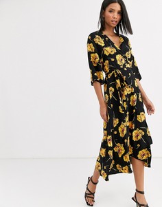 Платье с запахом и цветочным принтом Vila-Мульти