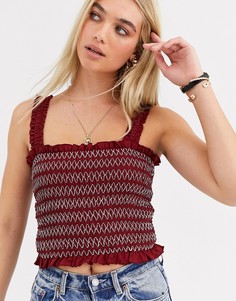 Свободный кроп-топ с вышивкой Vero Moda-Красный