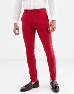 Ярко-красные супероблегающие брюки ASOS DESIGN-Красный