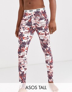 Новогодняя пижама для дома с логотипом на поясе ASOS DESIGN Tall-Красный