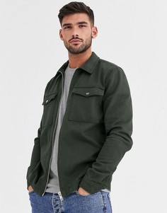 Рубашка навыпуск цвета хаки River Island-Зеленый