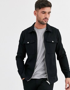 Черная рубашка навыпуск River Island-Черный