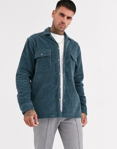 Голубая вельветовая рубашка ASOS DESIGN-Синий