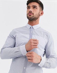 Светло-голубая рубашка в клетку River Island-Синий