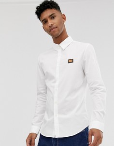 Рубашка с длинными рукавами и металлическим логотипом Love Moschino-Белый