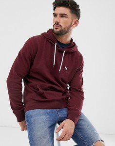 Худи бордового цвета с логотипом Abercrombie & Fitch-Красный