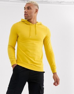 Желтое обтягивающее худи ASOS DESIGN-Желтый