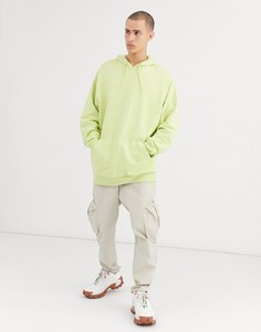 Длинное oversize-худи лаймового цвета ASOS DESIGN-Зеленый