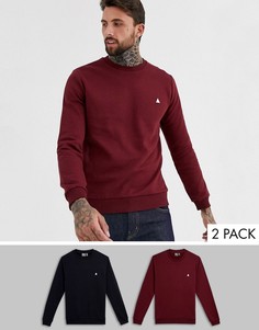 2 свитшота черного/бордового цвета ASOS DESIGN-Мульти