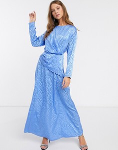 Платье макси с запахом ASOS DESIGN-Синий