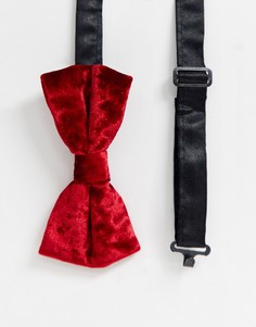 Красный галстук-бабочка из фактурного бархата Twisted Tailor
