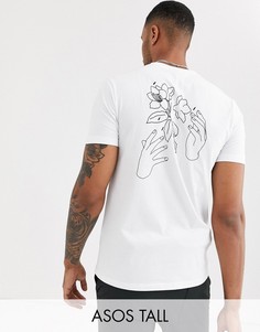 Футболка с принтом на спине ASOS DESIGN Tall-Белый