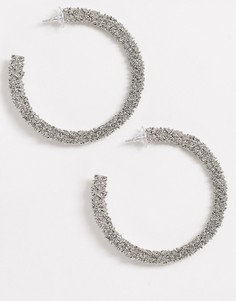 Серьги-кольца ASOS DESIGN-Серебряный