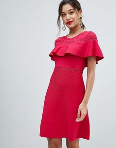 Облегающее платье с оборкой Morgan-Красный