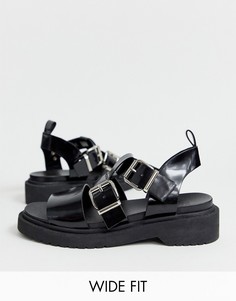 Массивные сандалии для широкой стопы ASOS DESIGN-Черный