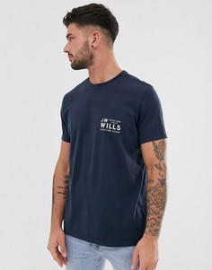 Темно-синяя футболка с логотипом Jack Wills Mallett-Темно-синий