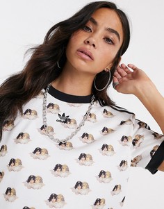 Белая футболка с тремя полосами adidas Originals x Fiorucci-Белый