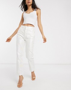 Прямые джинсы с переливающимся эффектом крокодиловой кожи ASOS DESIGN-Мульти