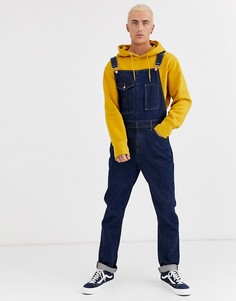 Джинсовый комбинезон цвета индиго с карманами ASOS DESIGN-Синий