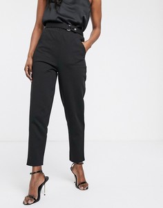 Брюки слим из трикотажа понте ASOS DESIGN-Черный