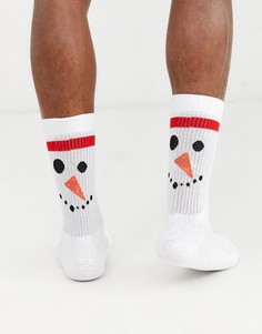 Спортивные носки с новогодним принтом ASOS DESIGN-Белый
