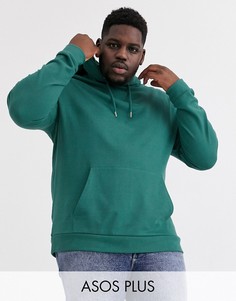 Худи зеленого цвета из органического хлопка ASOS DESIGN Plus-Зеленый