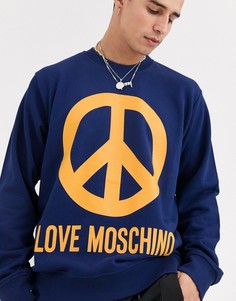 Свитшот с логотипом Love Moschino-Синий