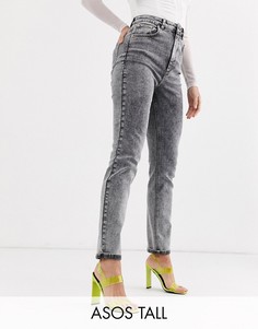 Черные узкие джинсы в винтажном стиле с завышенной талией ASOS DESIGN Tall Farleigh-Черный