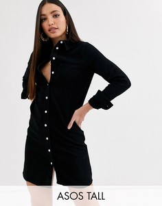Черное джинсовое платье-рубашка ASOS DESIGN Tall-Черный