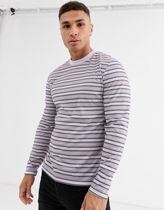 Фиолетовая футболка в полоску с длинными рукавами ASOS DESIGN-Фиолетовый