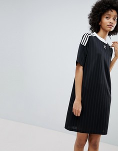 Черное платье с полосками adidas Originals adicolor-Черный