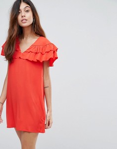 Платье с оборками Vero Moda-Красный