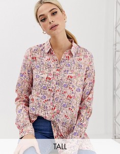 Рубашка с принтом и асимметричным краем Vero Moda Tall-Мульти