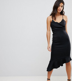 Платье миди на бретельках ASOS PETITE-Черный