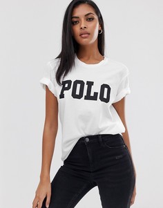Футболка с броским логотипом Polo Ralph Lauren-Белый