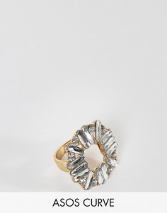 Золотистое кольцо с камнями эксклюзивно для ASOS DESIGN Curve-Золотой